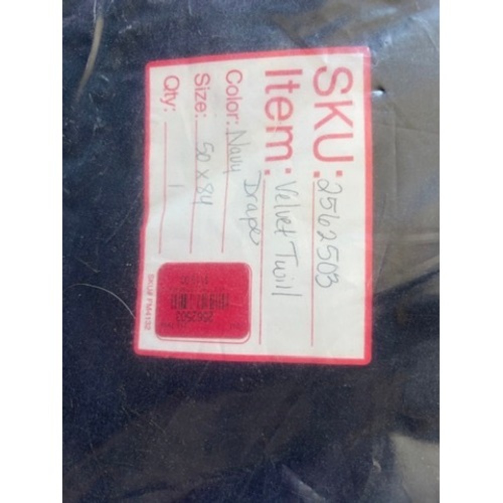 Velvet Twill Drape Navy Blue Curtain Panel 50x84 Window Treatment